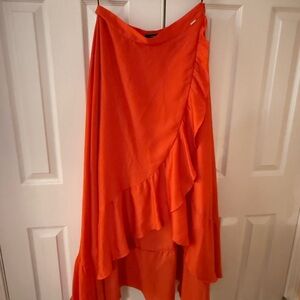 Guess Vibrant Orange High-Low Skirt
